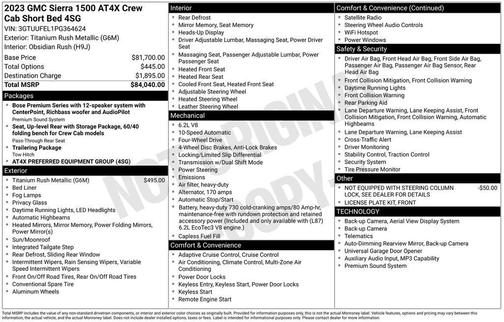 Titanium Rush Metallic 2023 GMC Sierra 1500 AT4X