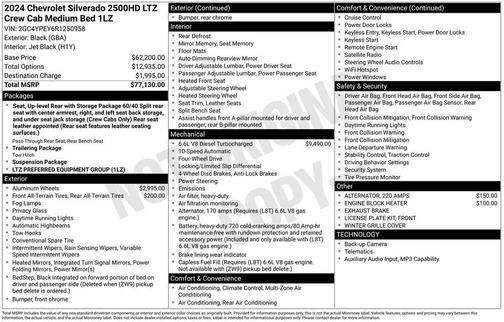 Black 2024 Chevrolet Silverado 2500 LTZ