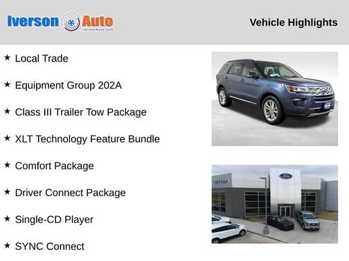 Blue 2018 Ford Explorer XLT