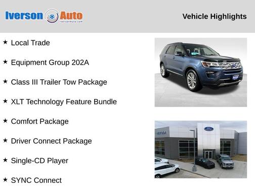 Blue Metallic 2018 Ford Explorer XLT
