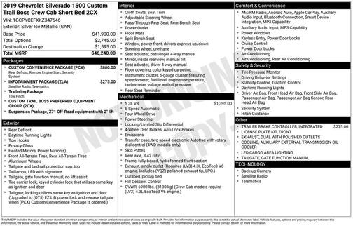 2019 Chevrolet Silverado 1500 Custom Trail Boss