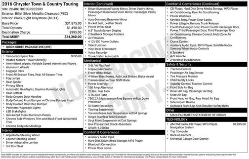 2016 Chrysler Town & Country Touring