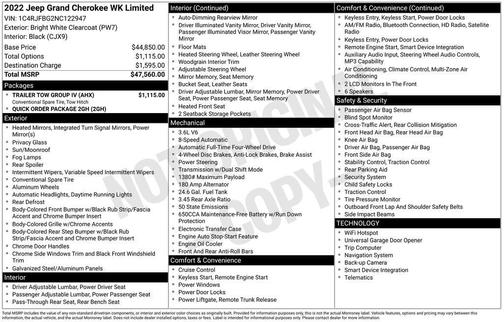 2022 Jeep Grand Cherokee WK Limited