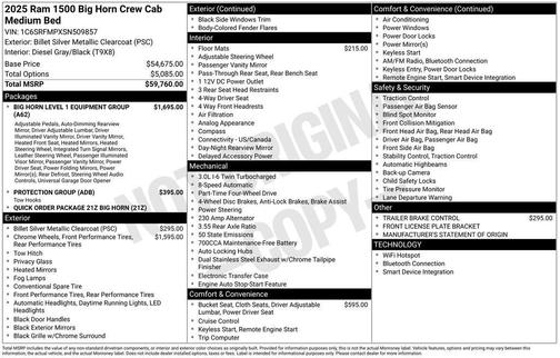 2025 RAM 1500 Big Horn/Lone Star