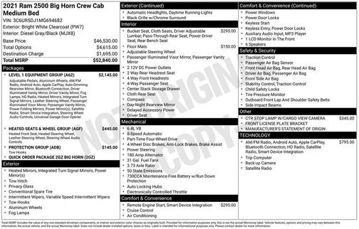 2021 RAM 2500 Big Horn