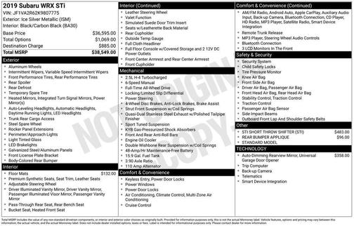 2019 Subaru WRX STI Base