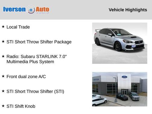 Ice Silver Metallic 2019 Subaru WRX STI Base