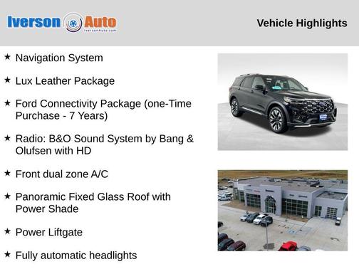 Agate Black Metallic 2026 Ford Explorer Platinum