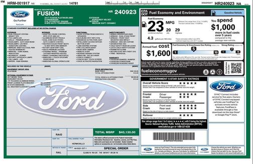 2017 Ford Fusion Platinum