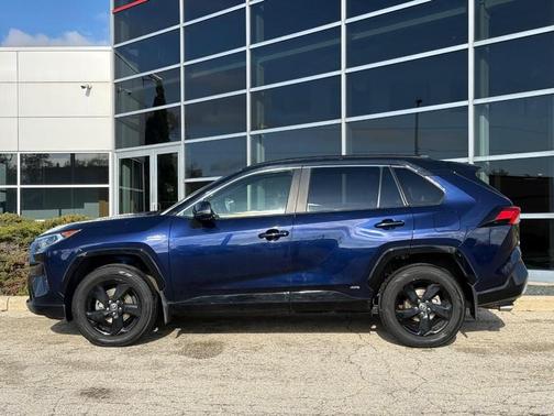 Blue Print/Midnight Black Metallic 2021 Toyota RAV4 Hybrid SE