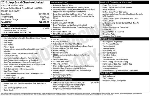 2016 Jeep Grand Cherokee Limited