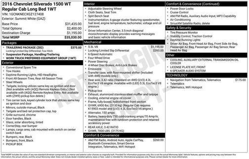 2016 Chevrolet Silverado 1500 WT