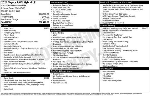 2021 Toyota RAV4 Hybrid LE