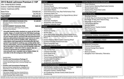 2012 Buick LaCrosse Premium 2