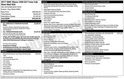 Onyx Black 2017 GMC Sierra 1500 SLT