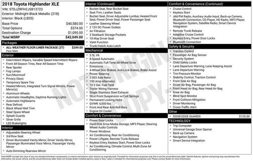 2018 Toyota Highlander XLE
