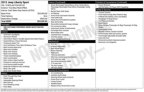 True Blue Pearlcoat 2012 Jeep Liberty Sport