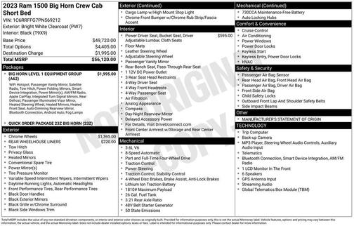 Bright White Clearcoat 2023 RAM 1500 Big Horn/Lone Star