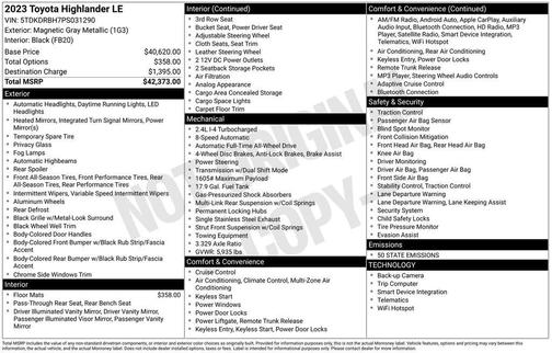 2023 Toyota Highlander LE