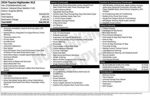 J 2024 Toyota Highlander XLE