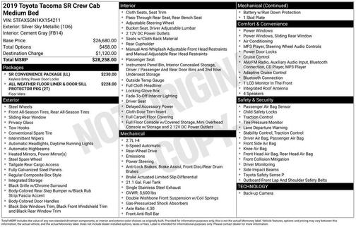 2019 Toyota Tacoma SR