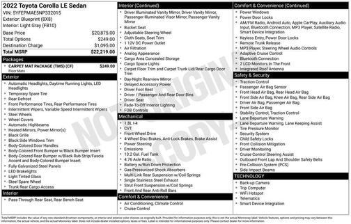 2022 Toyota Corolla LE