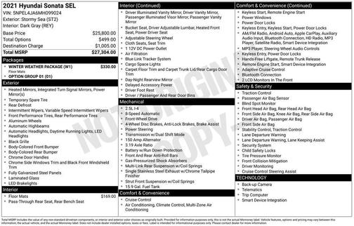 2021 Hyundai SONATA SEL