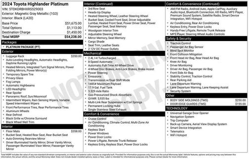 2024 Toyota Highlander Platinum