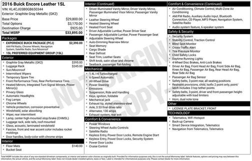 2016 Buick Encore Leather