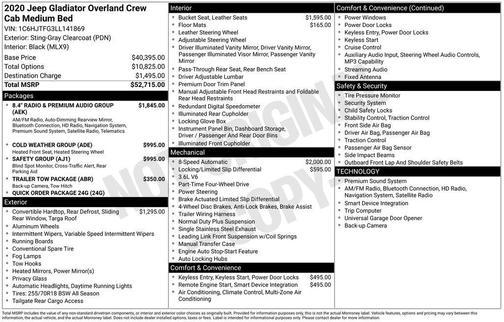 2020 Jeep Gladiator Overland