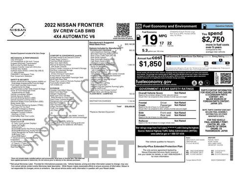 Glacier White 2022 Nissan Frontier SV