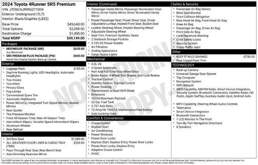 Underground 2024 Toyota 4Runner SR5 Premium