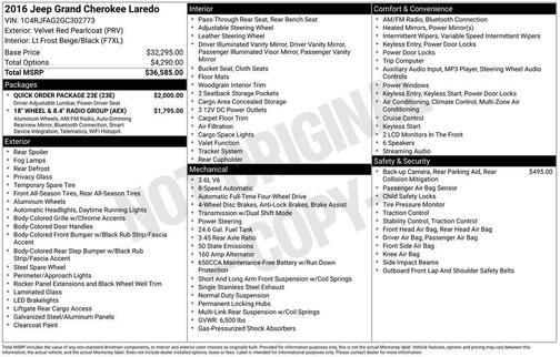 2016 Jeep Grand Cherokee Laredo