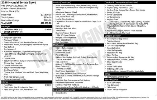 2018 Hyundai SONATA Sport 2.0T