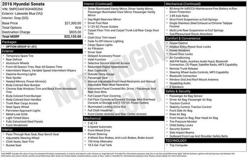 2016 Hyundai SONATA SE