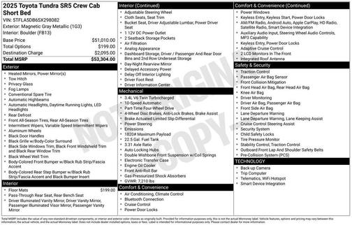 Magnetic Gray Metallic 2025 Toyota Tundra SR5