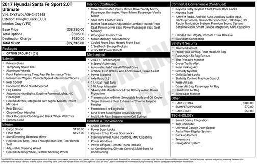 2017 Hyundai Santa Fe Sport 2.0L Turbo Ultimate