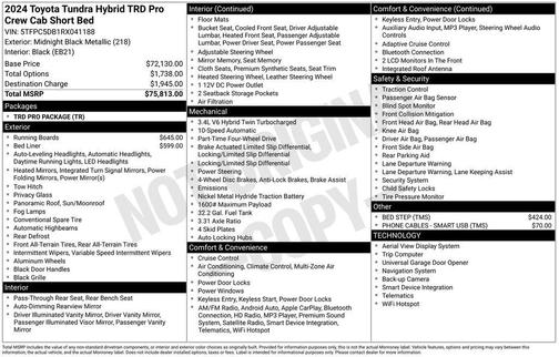 2024 Toyota Tundra Hybrid TRD Pro