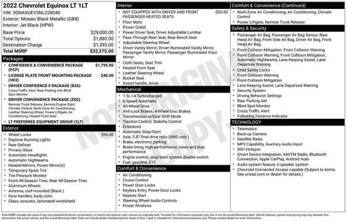 Mosaic Black Metallic 2022 Chevrolet Equinox 1LT