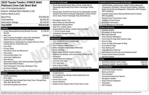 Celestial Silver Metallic 2025 Toyota Tundra Hybrid Platinum
