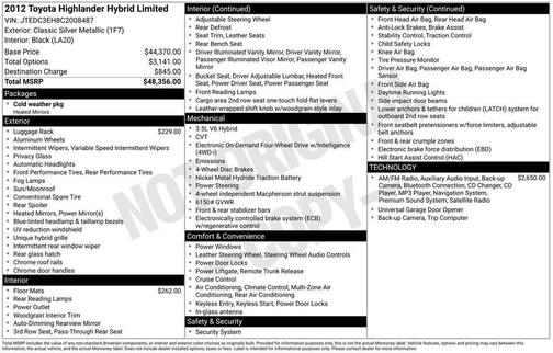 2012 Toyota Highlander Hybrid Limited