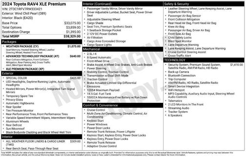 Wind Chill Pearl 2024 Toyota RAV4 XLE Premium