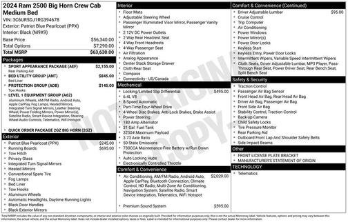 2024 RAM 2500 Big Horn Crew Cab 4x4 6'4' Box