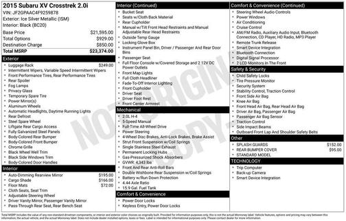 2015 Subaru XV Crosstrek Base