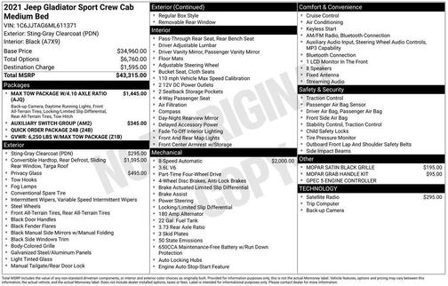 2021 Jeep Gladiator Sport