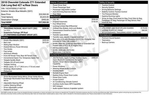 2018 Chevrolet Colorado Z71