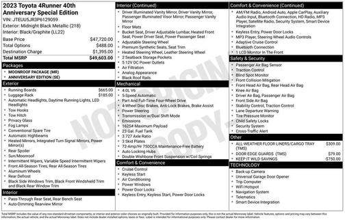 2023 Toyota 4Runner 40th Anniversary Special Edition