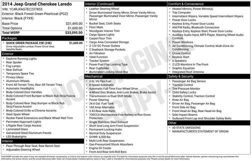 2014 Jeep Grand Cherokee Laredo