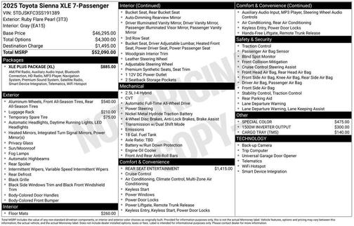 2025 Toyota Sienna XLE