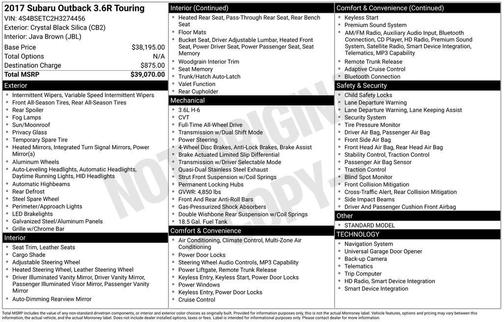 2017 Subaru Outback 3.6R Touring